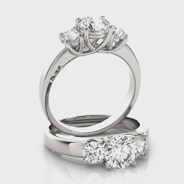 Engagement Rings 3 Stone Round - TN83617
