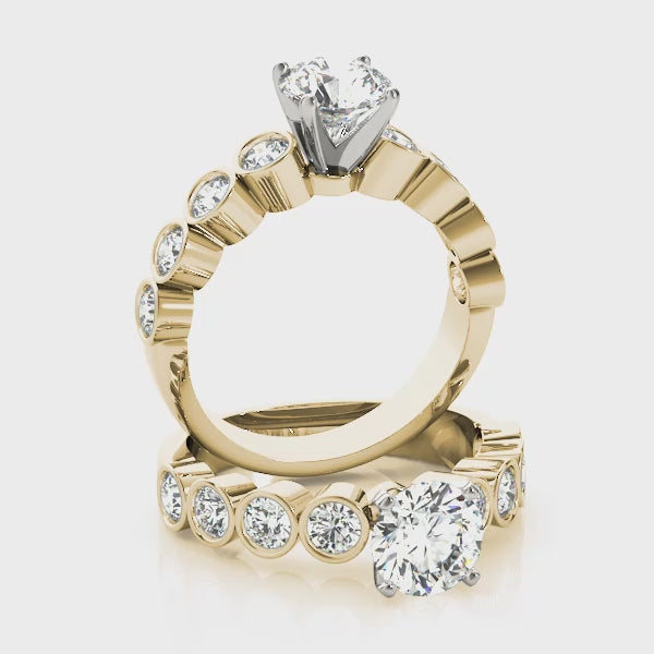 Engagement Rings Single Row Bezel Set - TN50387-E
