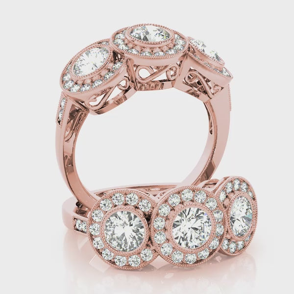 Engagement Rings 3 Stone Round - TN84448