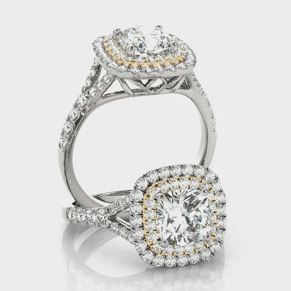 Cushion Halo Engagement Ring - TN50952-E