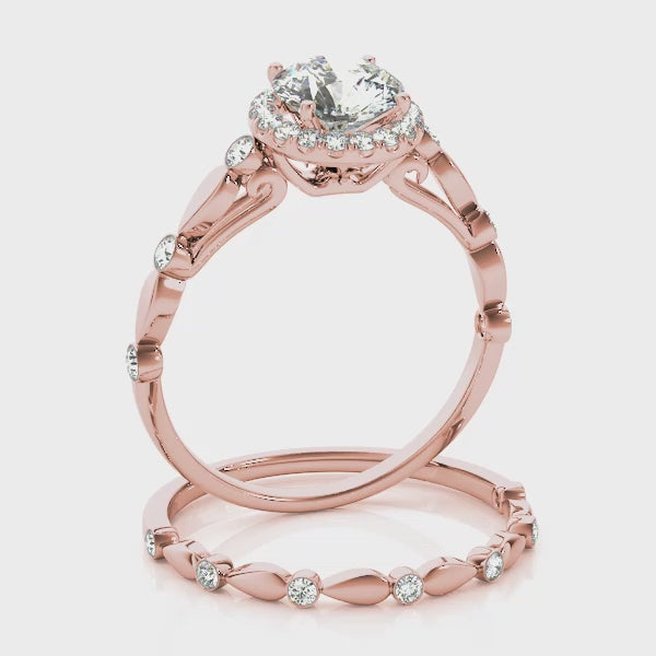 Engagement Rings Halo Round - TN50567-E