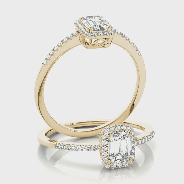 Engagement Rings Halo Emerald - TN84373