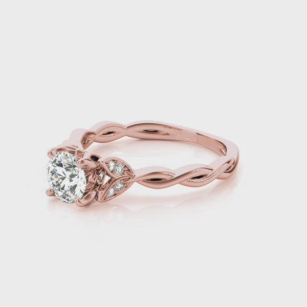 Engagement Ring With Twisted Shank - TN51112-E