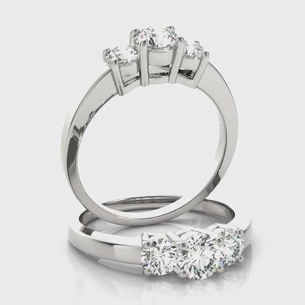 Engagement Rings 3 Stone Round - TN81980