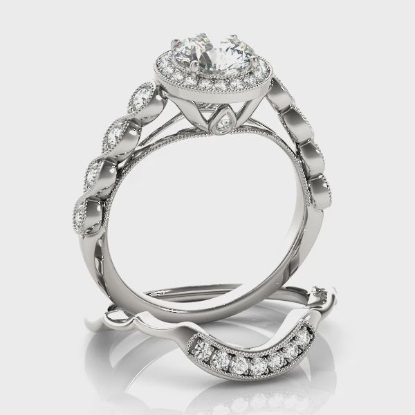 Engagement Rings Halo Round - TN50878-E