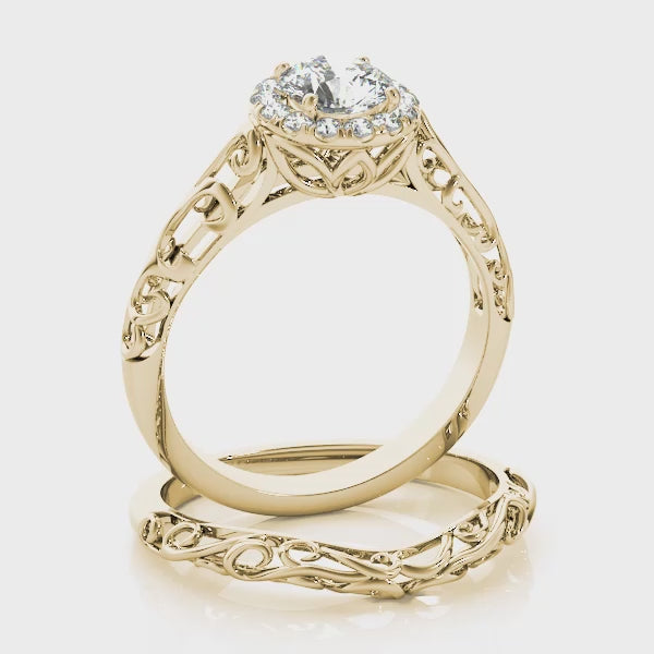 Engagement Rings Halo Round - TN50855-E