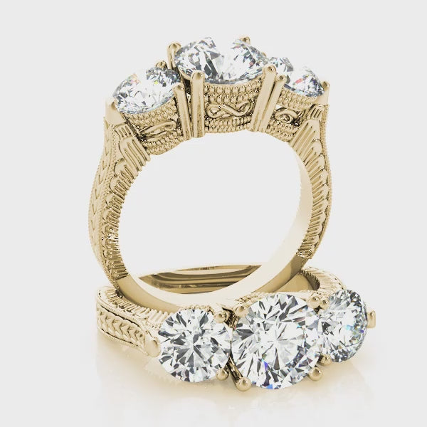 Engagement Rings 3 Stone Round - TN84462