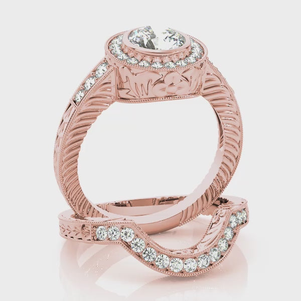 Engagement Rings Halo Round - TN50293-E