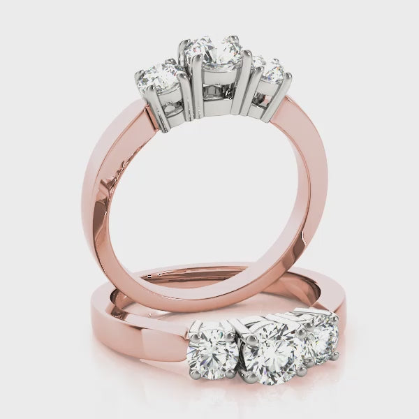 Engagement Rings 3 Stone Round - TN81983