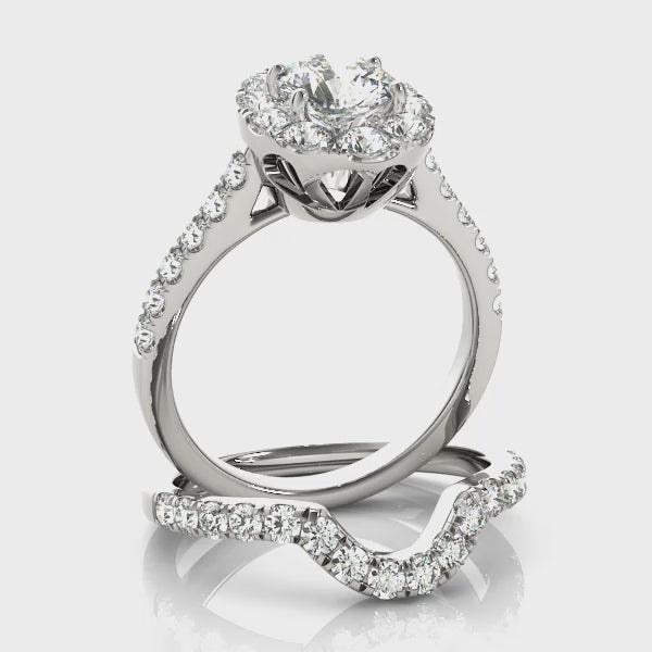 Engagement Rings Halo Round - TN50582-E