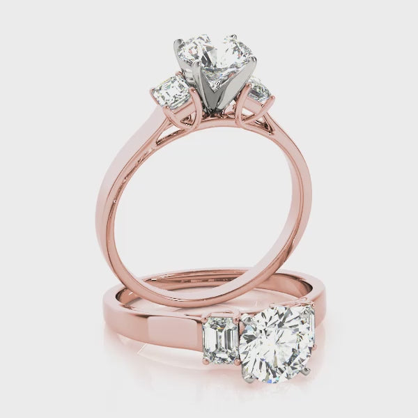 Engagement Rings 3 Stone Oval - TN83382