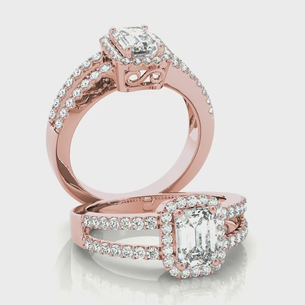 Engagement Rings Halo Emerald - TN83494