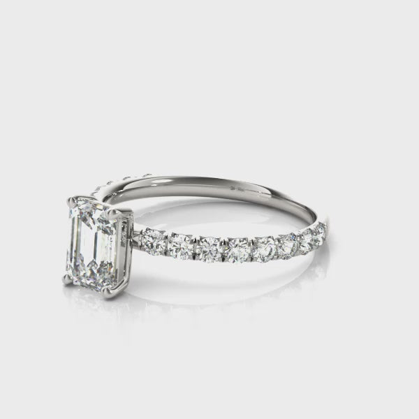 Single Row For Emerald Cut Center - TN51149-E