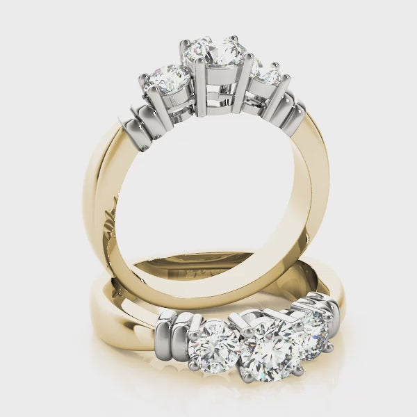 Engagement Rings 3 Stone Round - TN82579