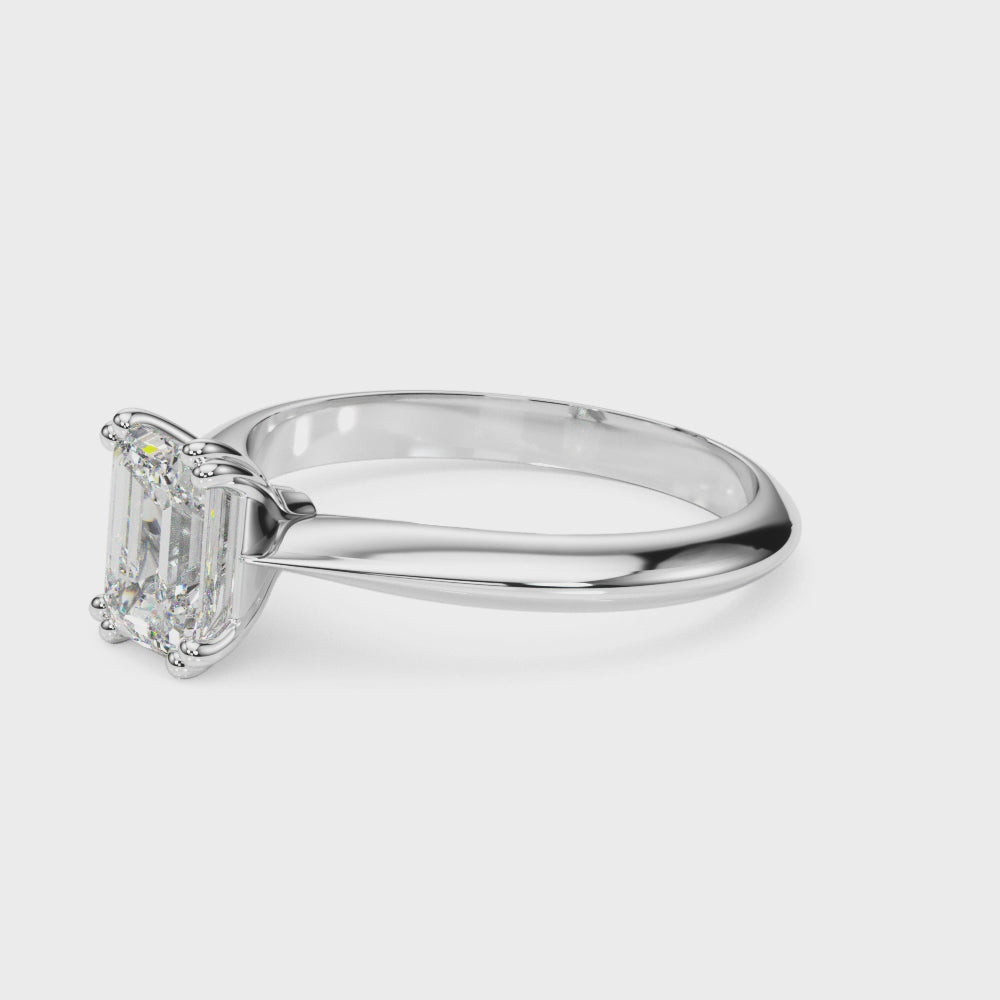 Double Prong Emerald Cut Engagement Ring - TN84960