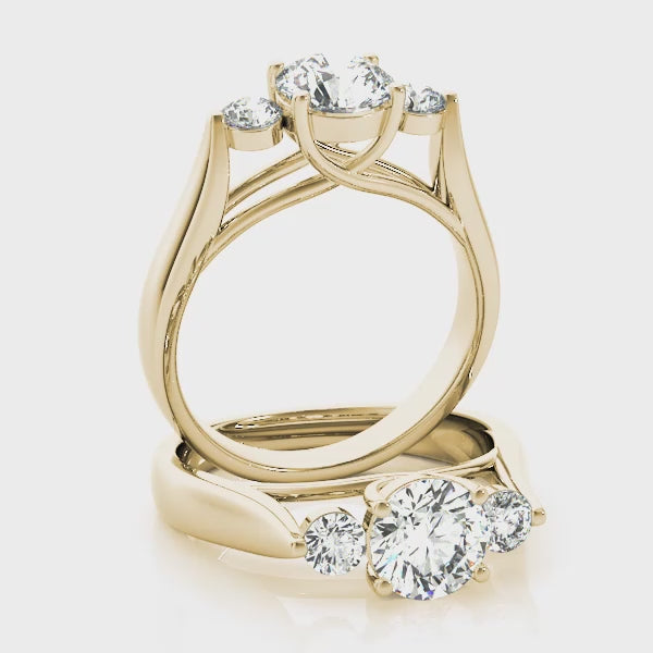 Engagement Rings 3 Stone Round - TN82565