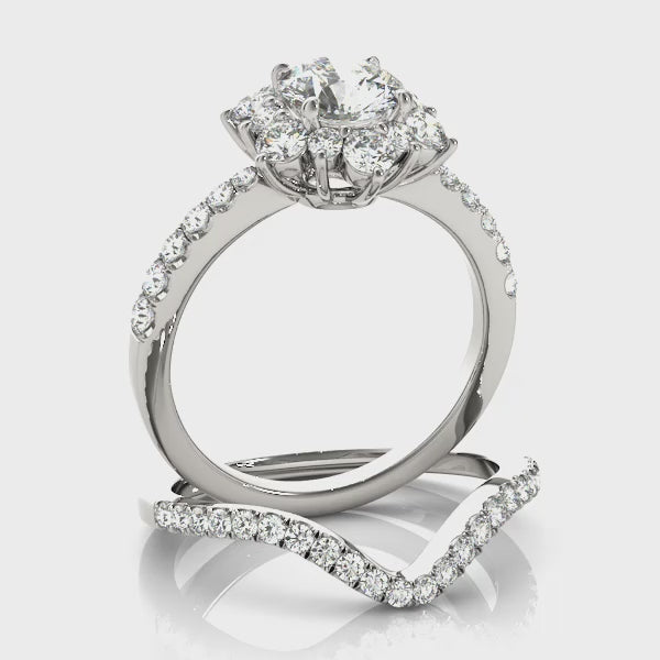 Engagement Rings Halo Round - TN50834-E
