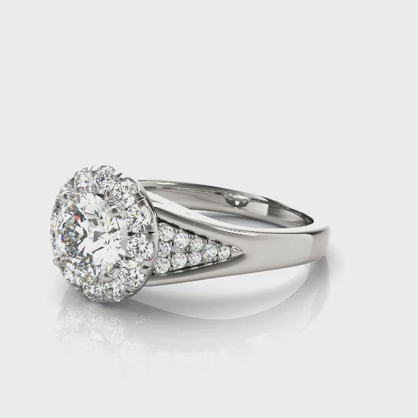 Round Halo Engagement Ring - TN50955-E
