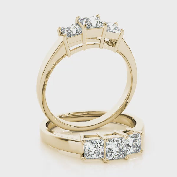 Engagement Rings 3 Stone Princess - TN81883