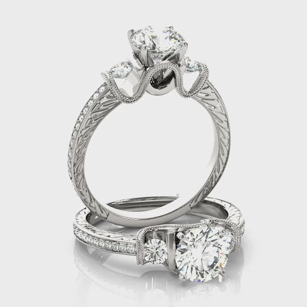Engagement Rings 3 Stone Round - TN84327