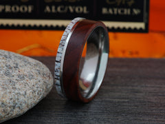 The Zebra | Titanium Ring with Ironwood and Deer Antler