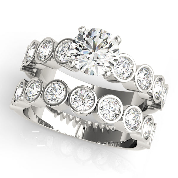 Engagement Rings Single Row Bezel Set - TN50387-E