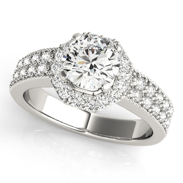 Engagement Rings Halo Round - TN50494-E