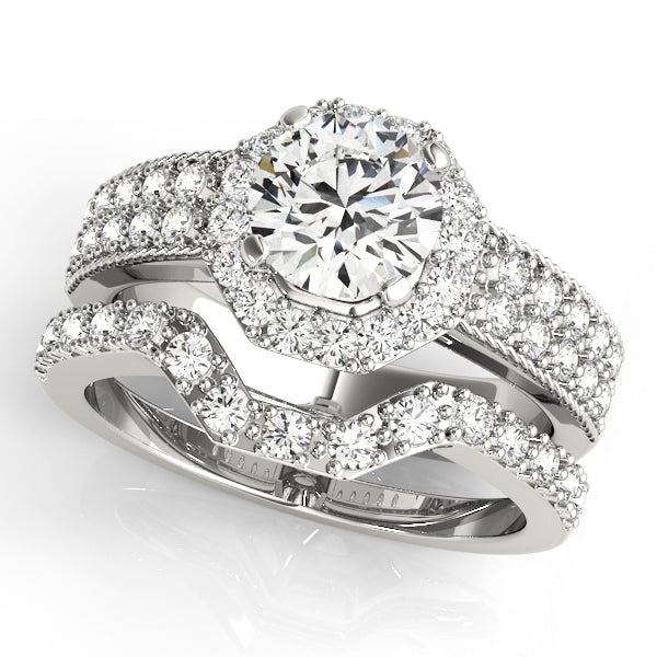 Engagement Rings Halo Round - TN50494-E