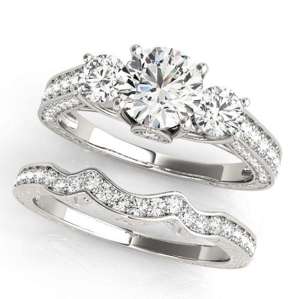 Engagement Rings 3 Stone Round - TN50509-E