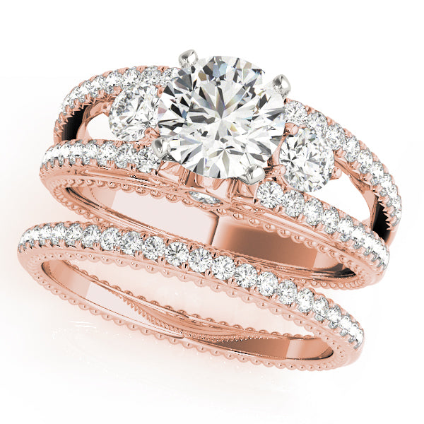 Engagement Rings 3 Stone Round - TN50514-E