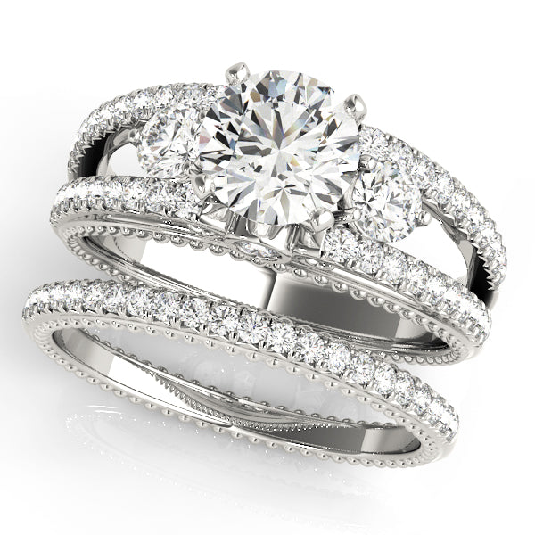 Engagement Rings 3 Stone Round - TN50514-E