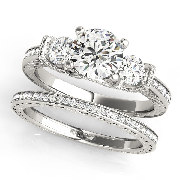 Engagement Rings 3 Stone Round - TN50529-E