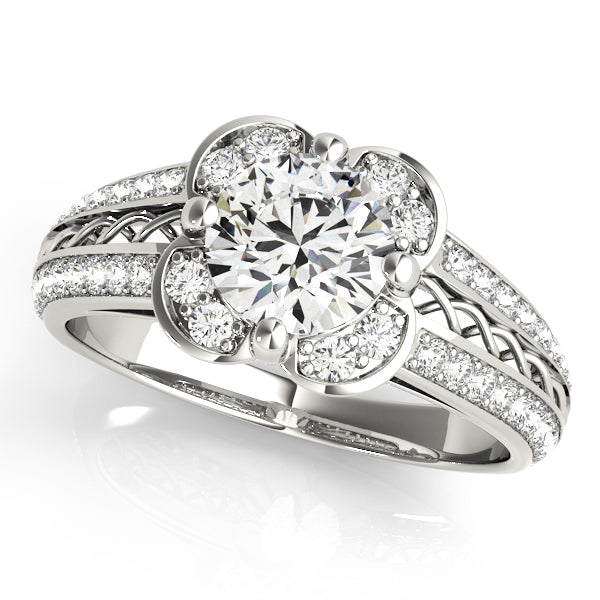 Engagement Rings Halo Round - TN50569-E