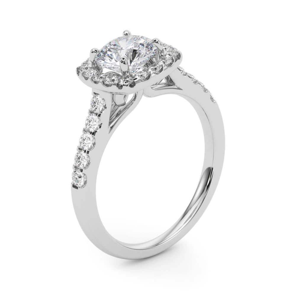 Engagement Rings Halo Round - TN50576-E