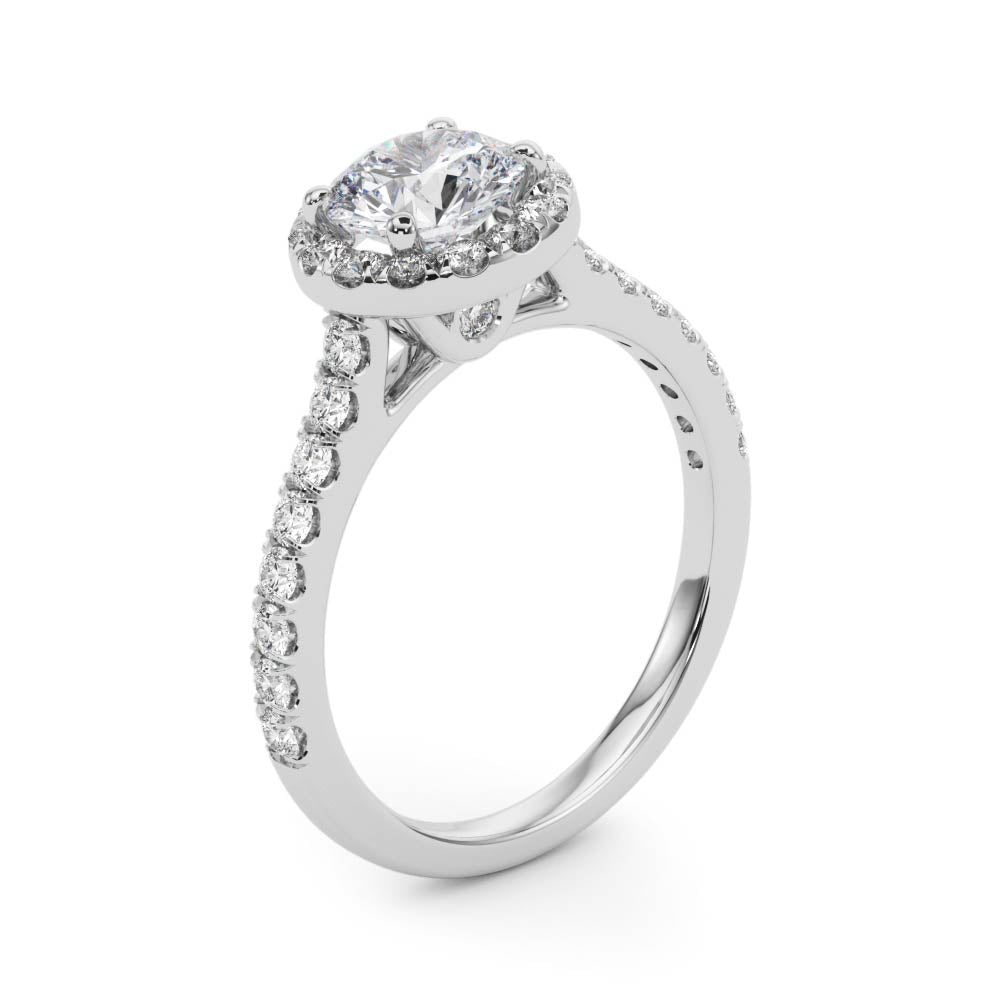 Engagement Rings Halo Round - TN50891-E