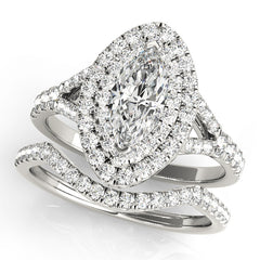 Marquise Halo Engagement Ring - TN50949-E