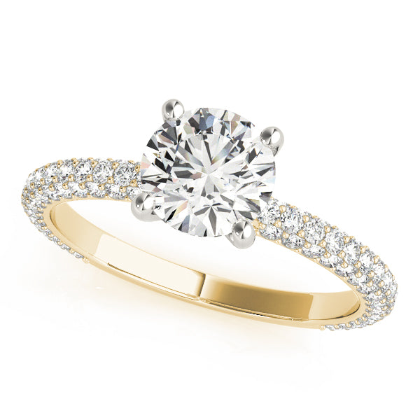 Pave Engagement Ring With Round Head - TN51091-E