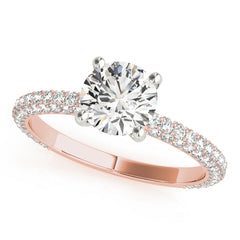 Pave Engagement Ring With Round Head - TN51091-E