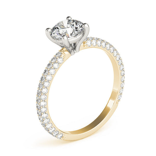 Pave Engagement Ring With Round Head - TN51091-E