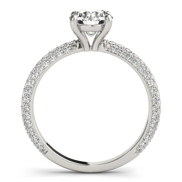 Pave Engagement Ring With Round Head - TN51091-E