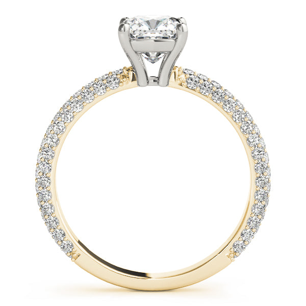 Pave Engagement Ring With Cushion Head - TN51093-E