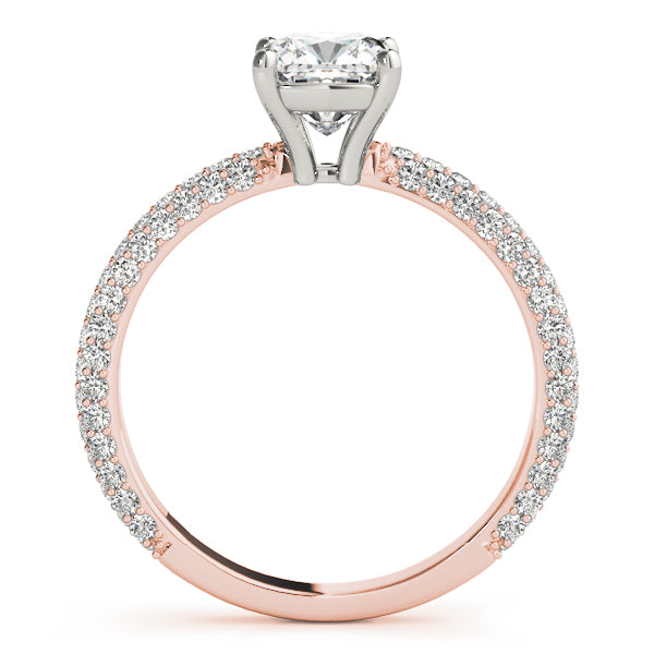 Pave Engagement Ring With Cushion Head - TN51093-E