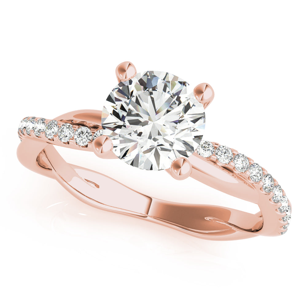 Twisted Dia Shank Engagement Ring - TN51121-E