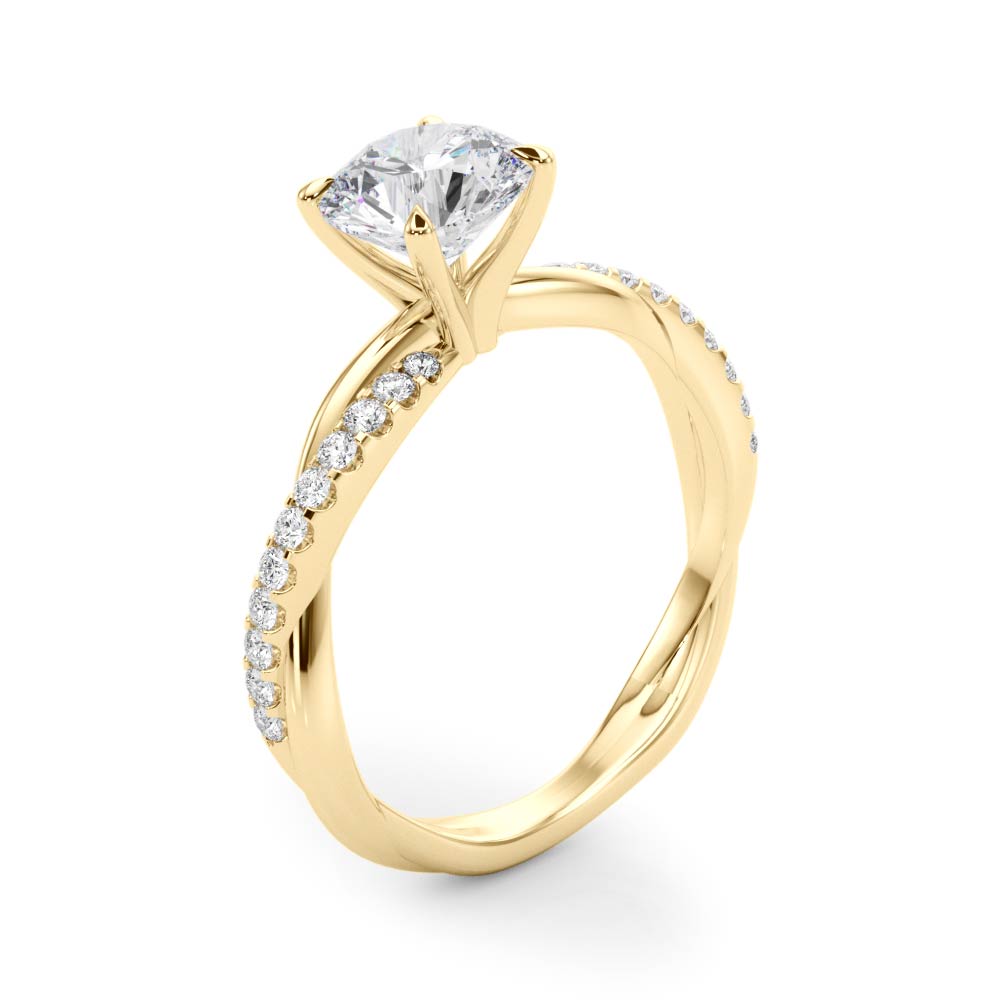 Twisted Dia Shank Engagement Ring - TN51121-E