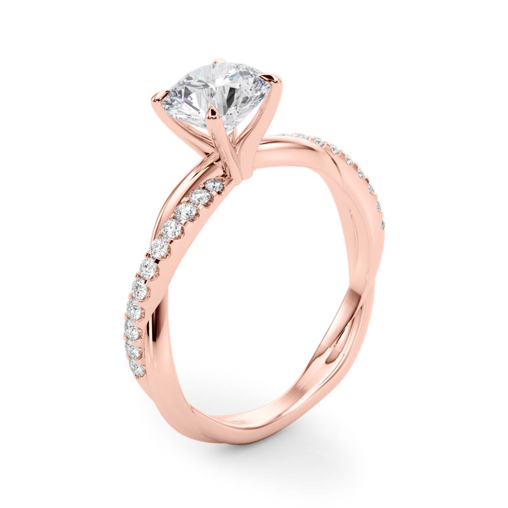 Twisted Dia Shank Engagement Ring - TN51121-E