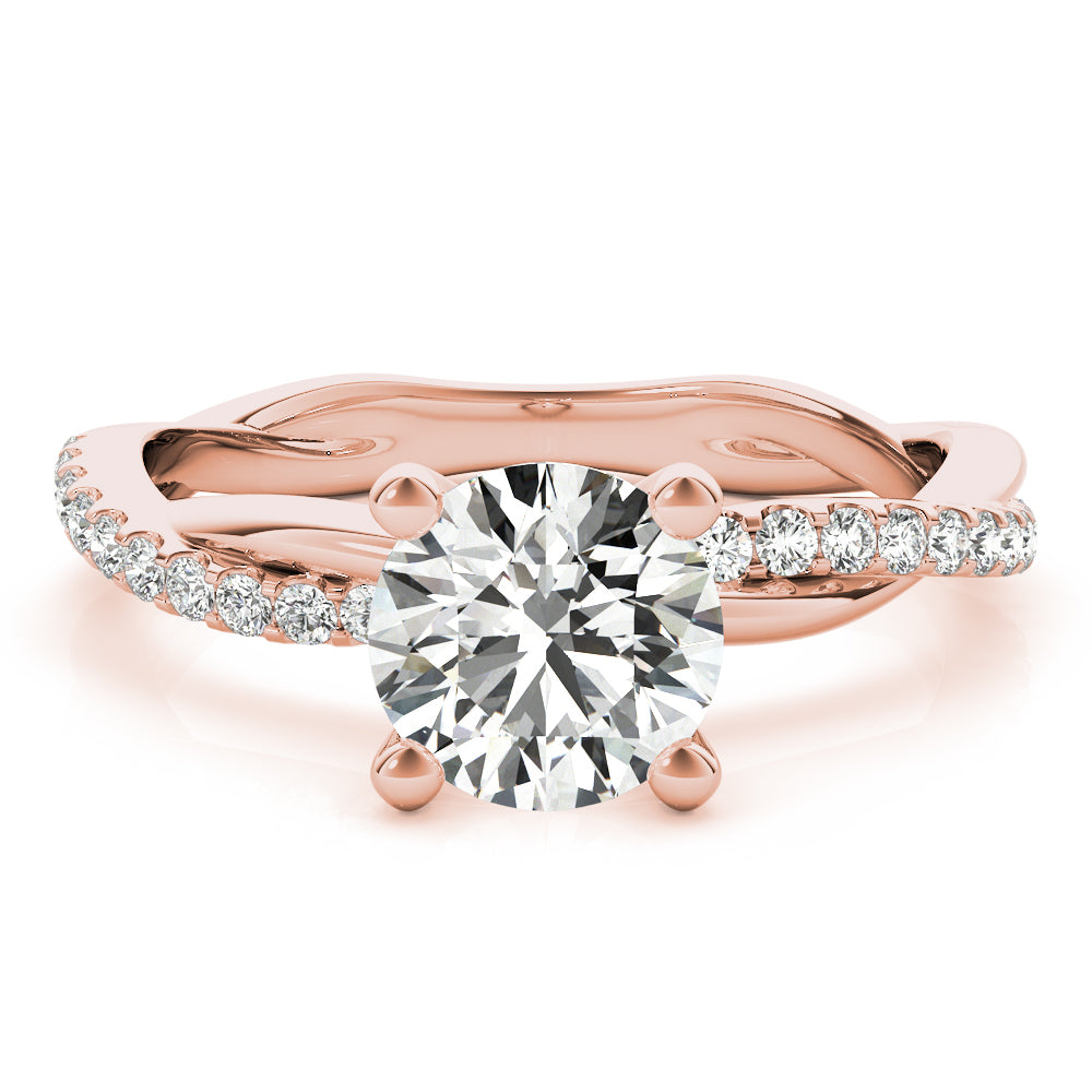 Twisted Dia Shank Engagement Ring - TN51121-E