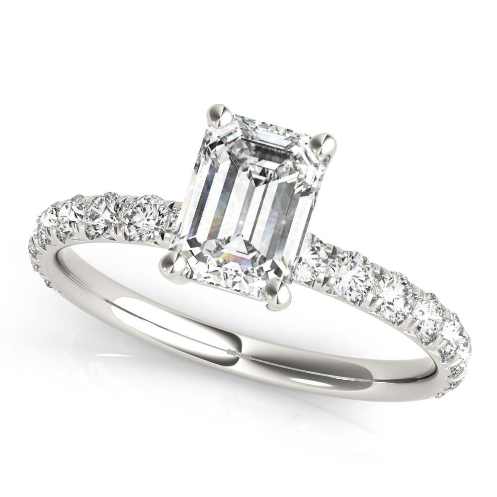 Single Row For Emerald Cut Center - TN51149-E