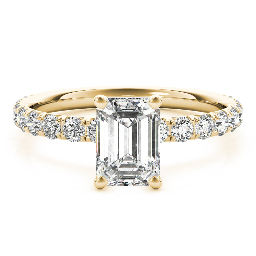 Single Row For Emerald Cut Center - TN51149-E