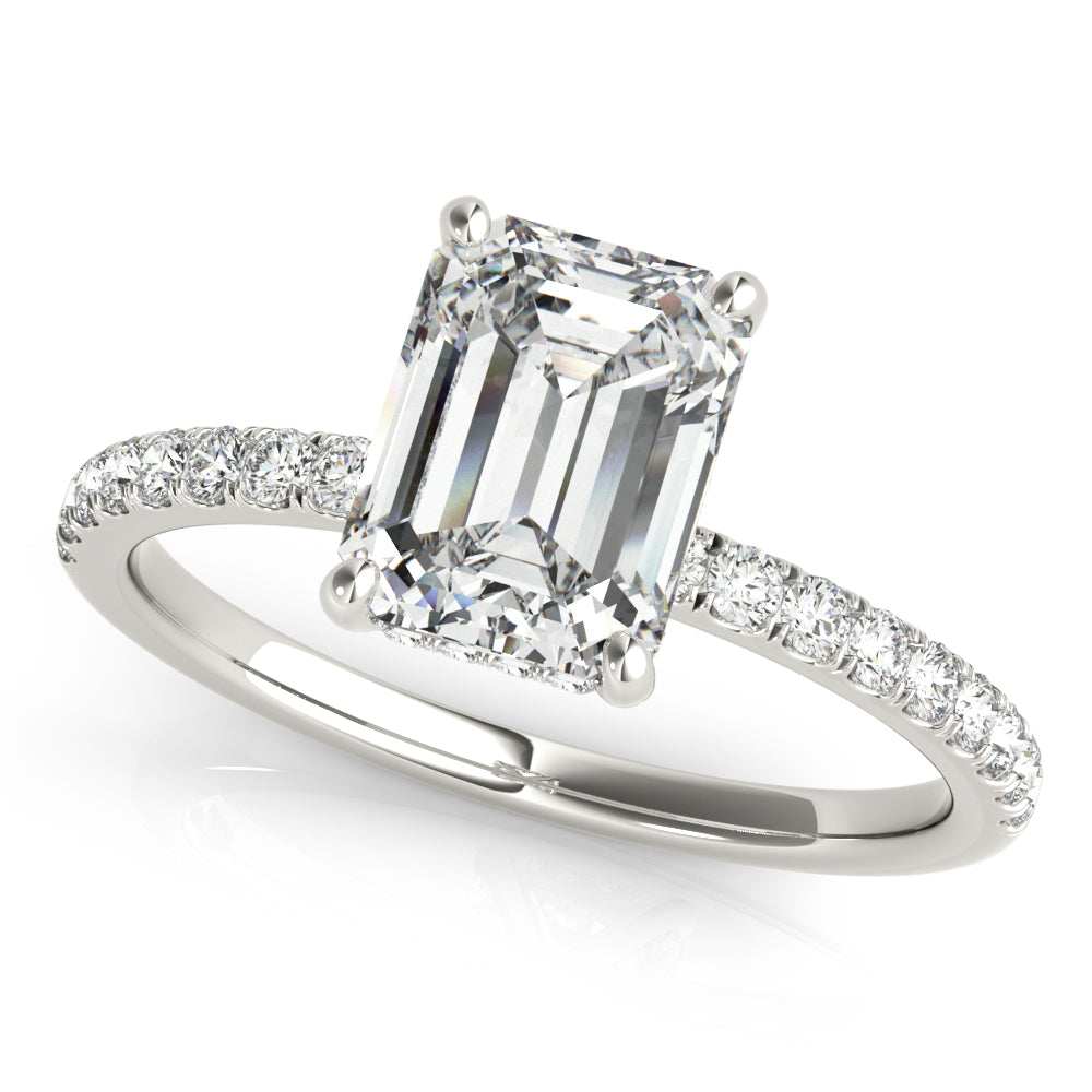 Single Row Emerald Cut Center - TN51163-E