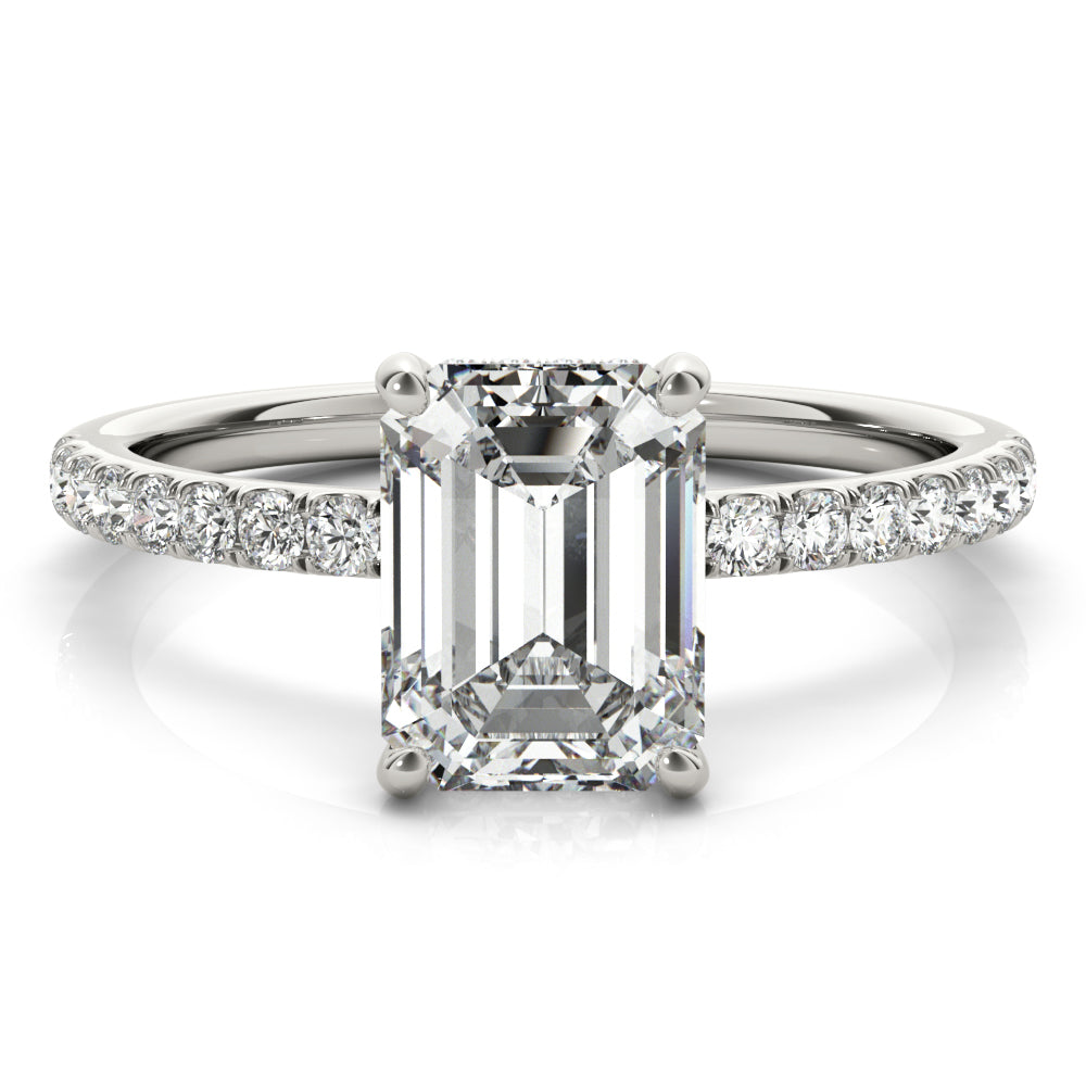 Single Row Emerald Cut Center - TN51163-E